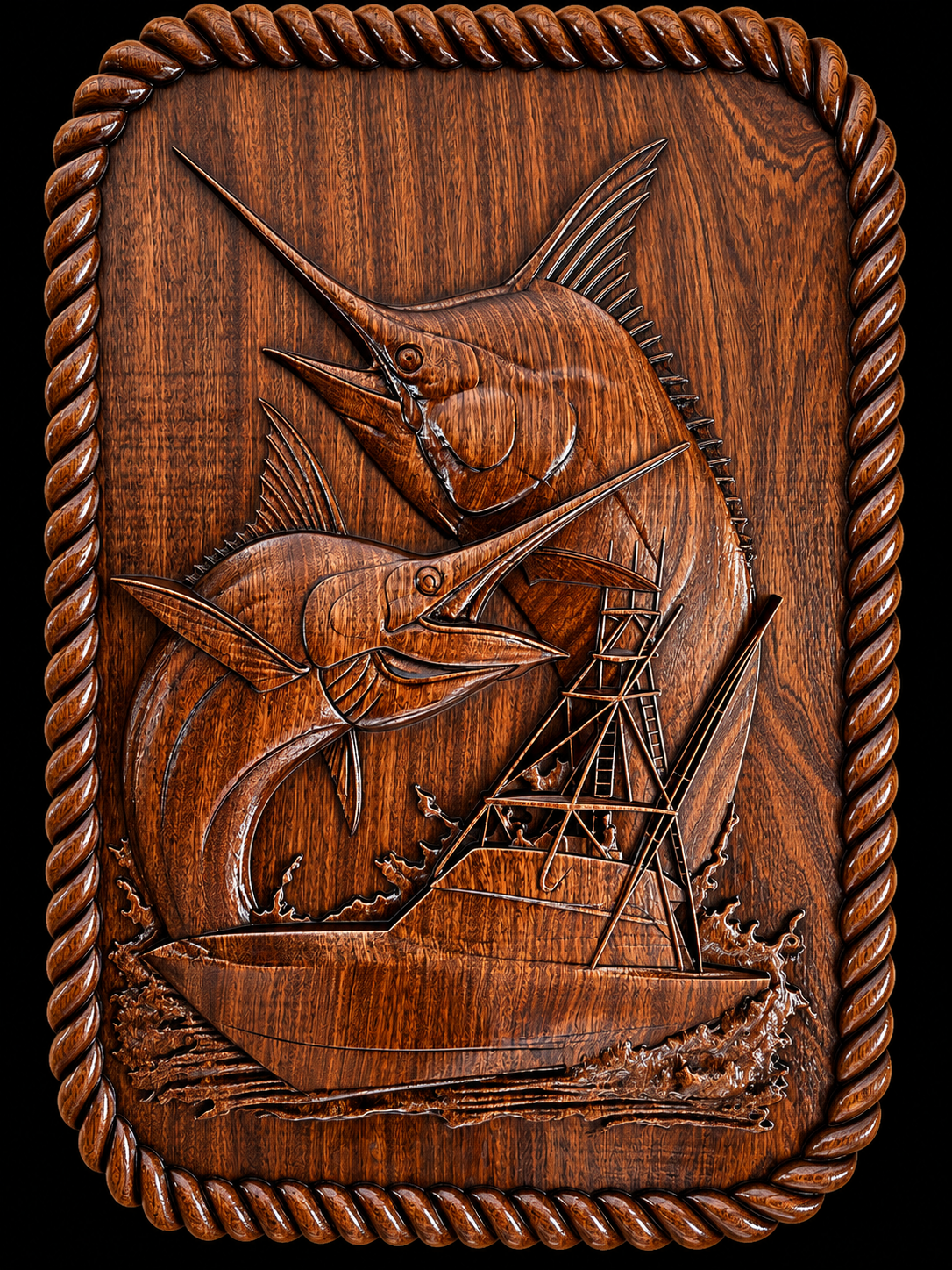 Double Header custom CNC carving by Singed Impressions